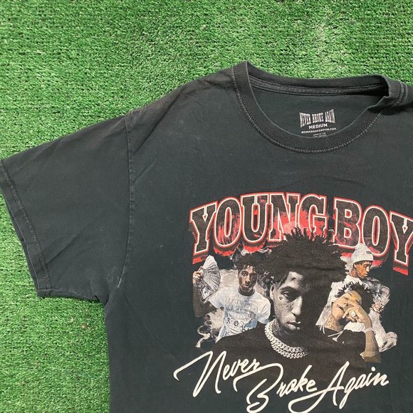 NBA YoungBoy Never Broke Again Drill Trap Rap Black Tee - Picture 2 of 5
